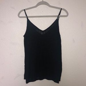 Black V-neck tank